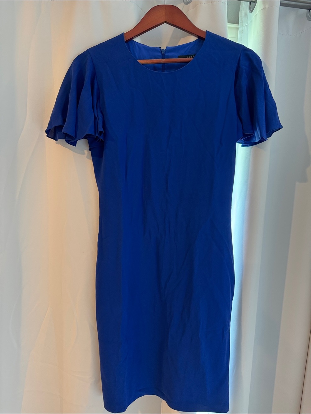 Gucci Royal Blue Midi Dress with Flutter Sleeves. Size 40 (4)